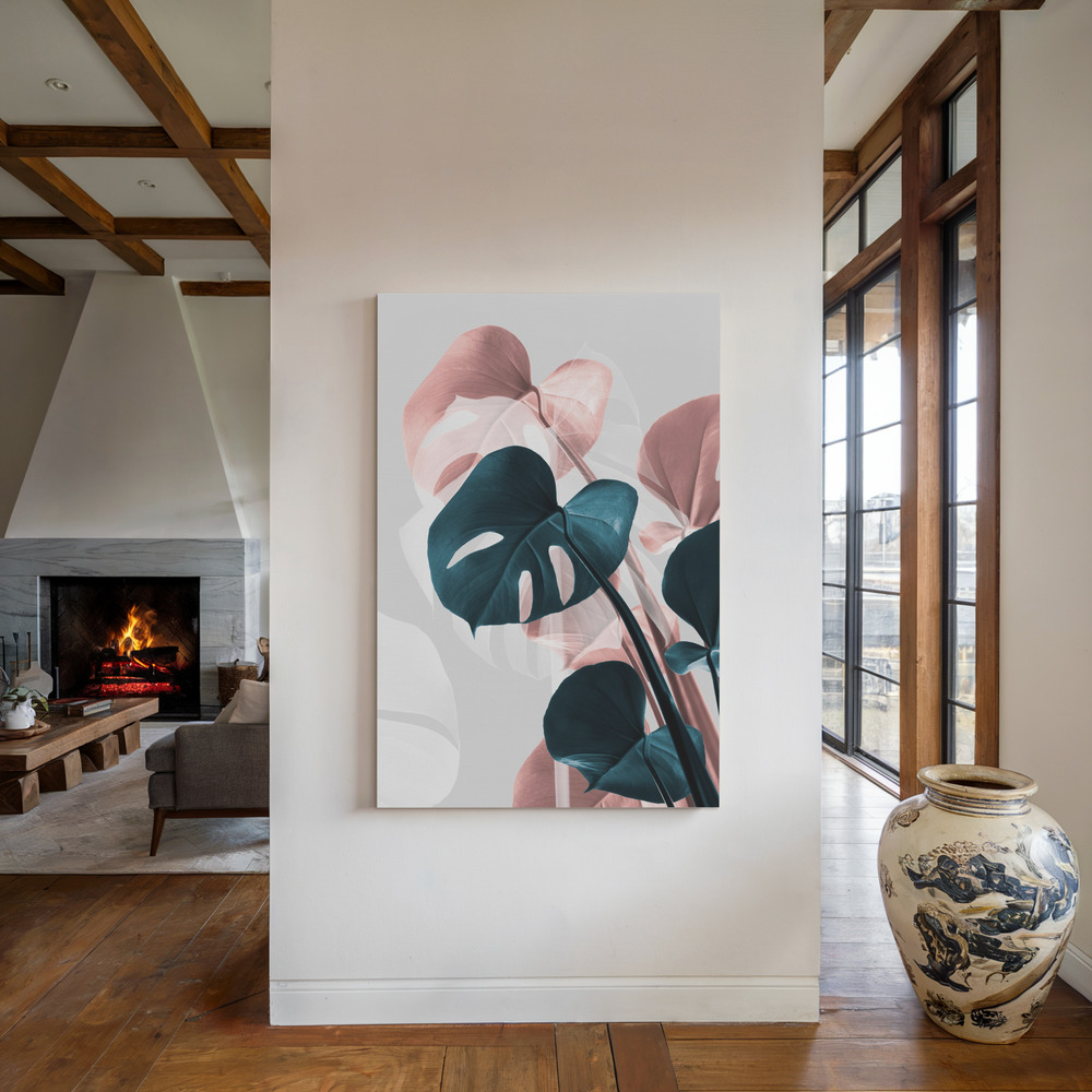 Canvas print - Monstera Creative 17 by the fireplace