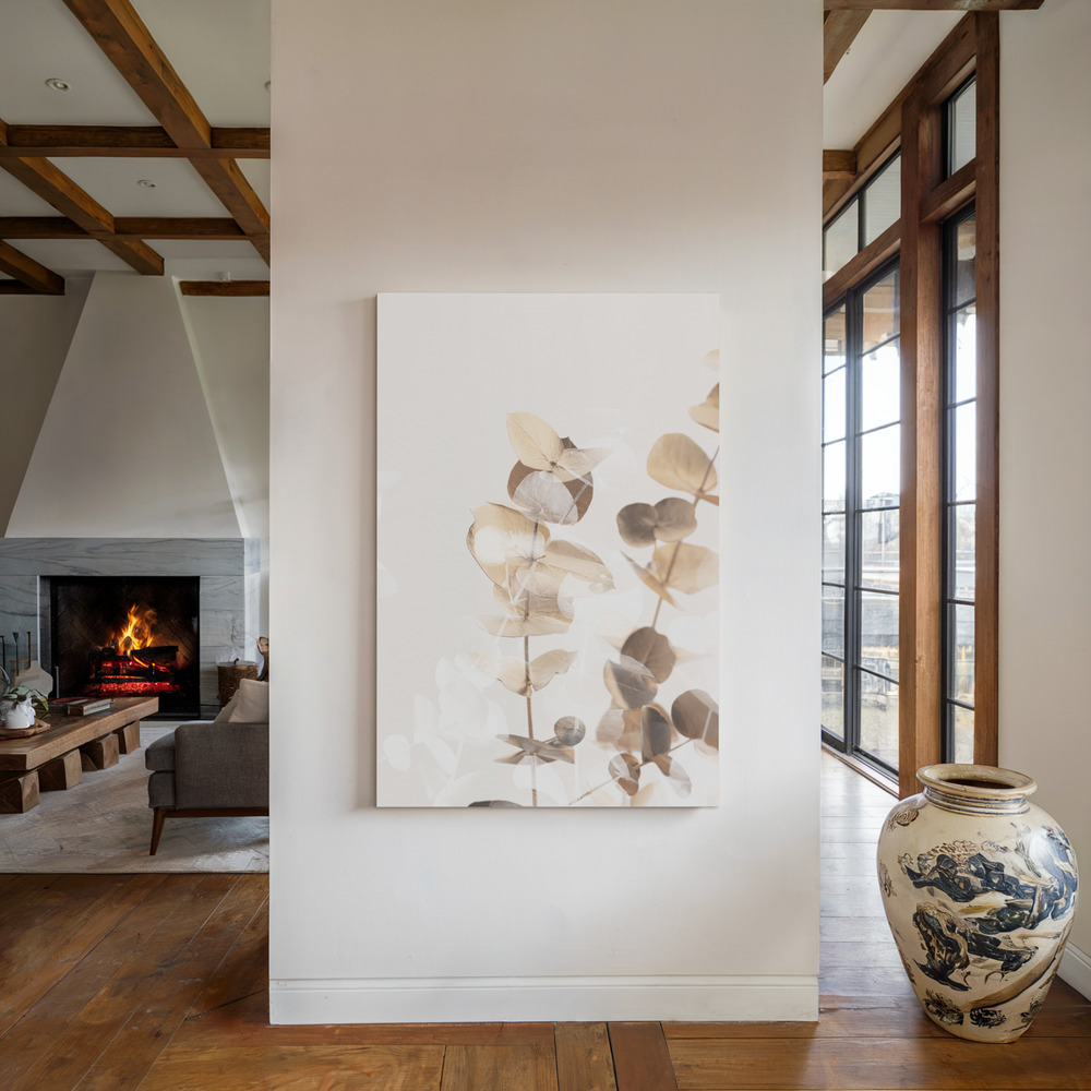 Canvas print - Eucalyptus Creative Gold 01 by the fireplace