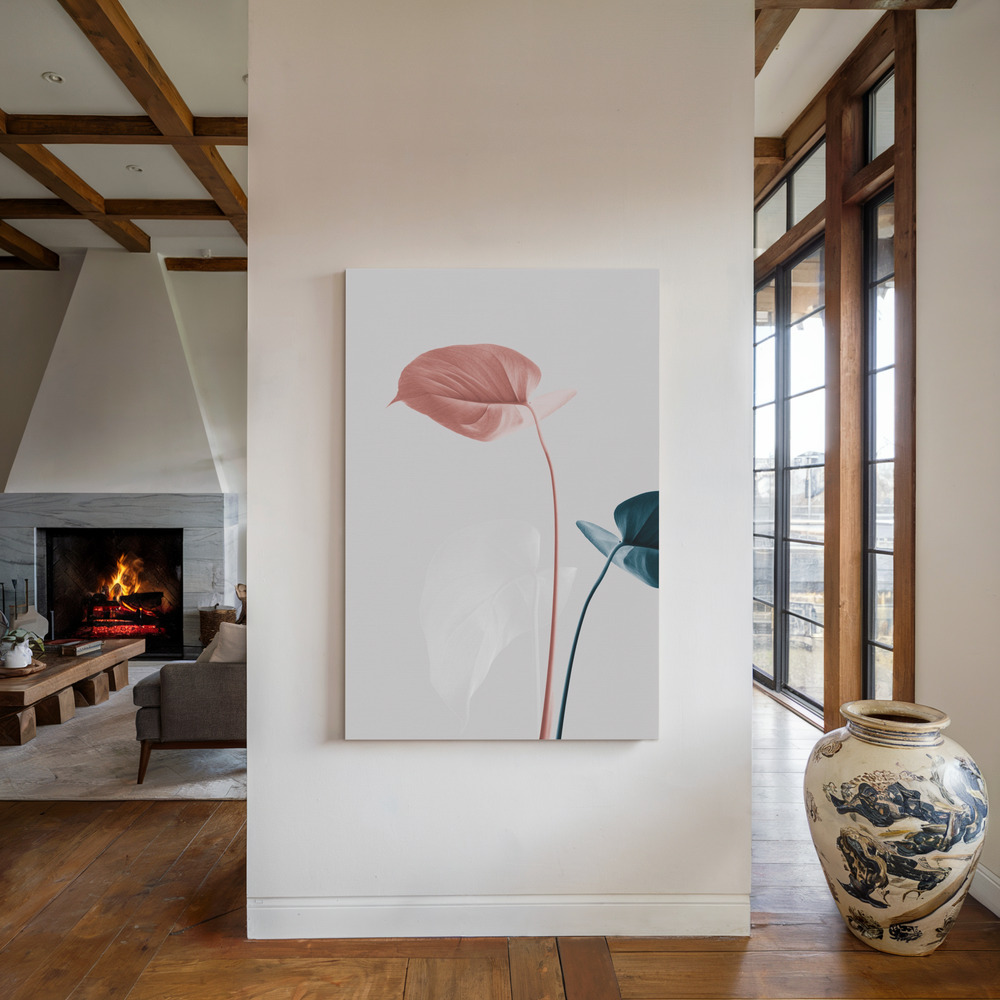 Canvas print - Monstera Creative 25 by the fireplace