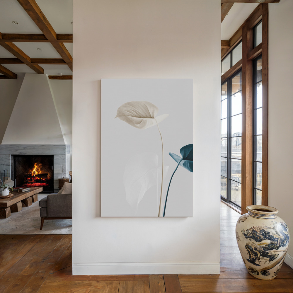 Lienzo - Monstera Creative 22 junto a la chimenea