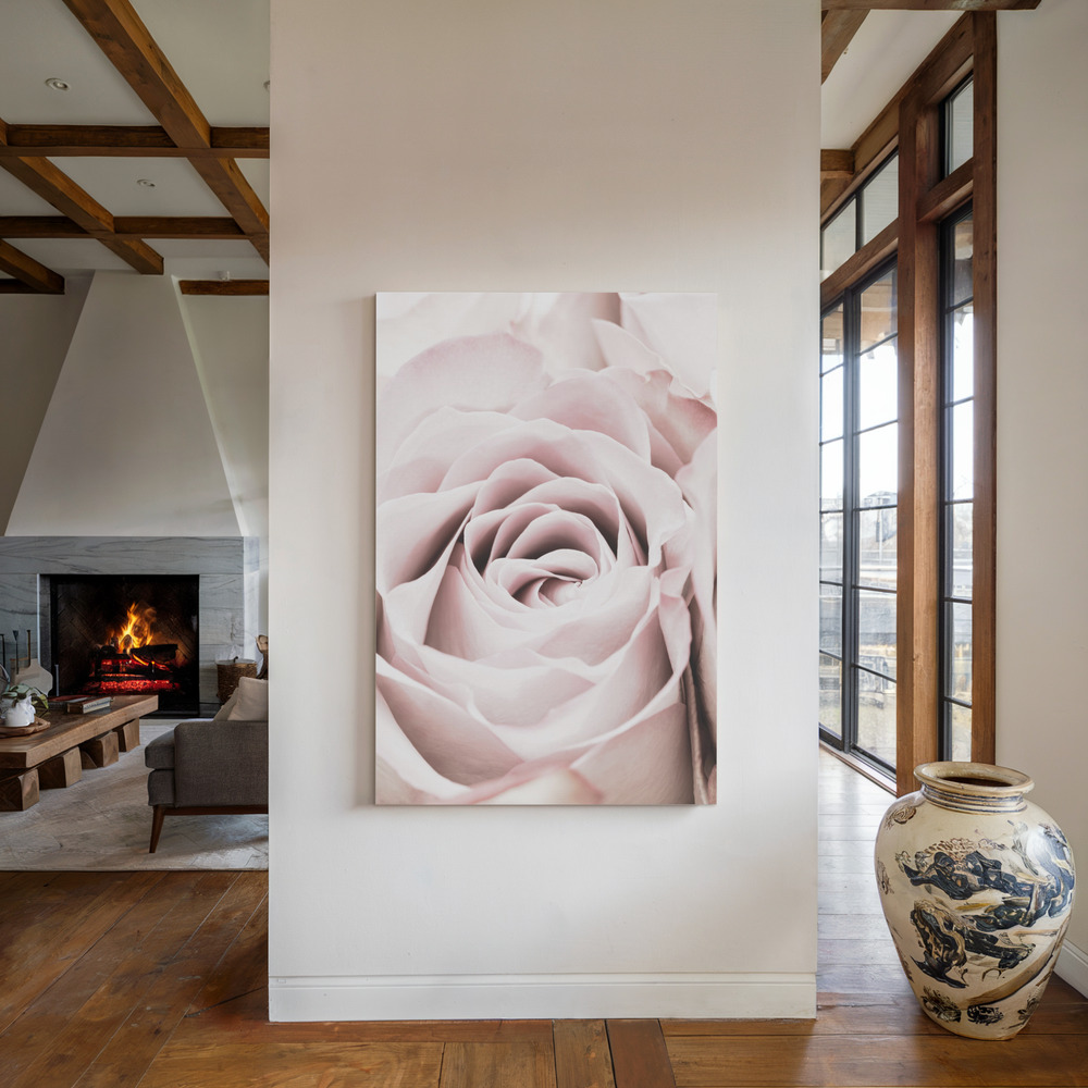 Canvastavla Pink Rose No 06 - Tavla vid den öppna spisen