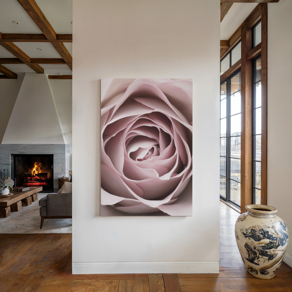Obraz na płótnie - Pink Rose No 04 przy kominku
