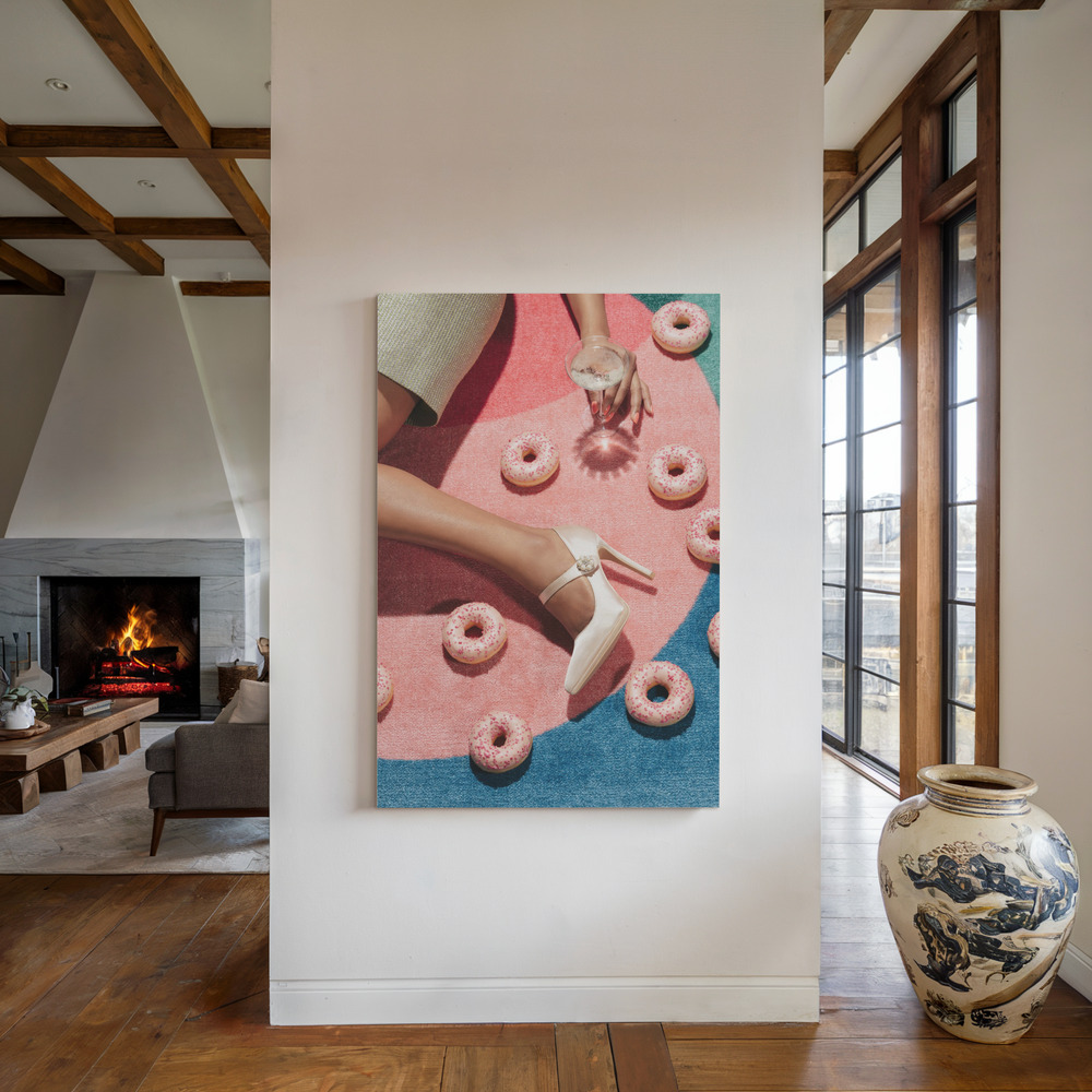 Canvas print - Pink Picnic 02 by the fireplace