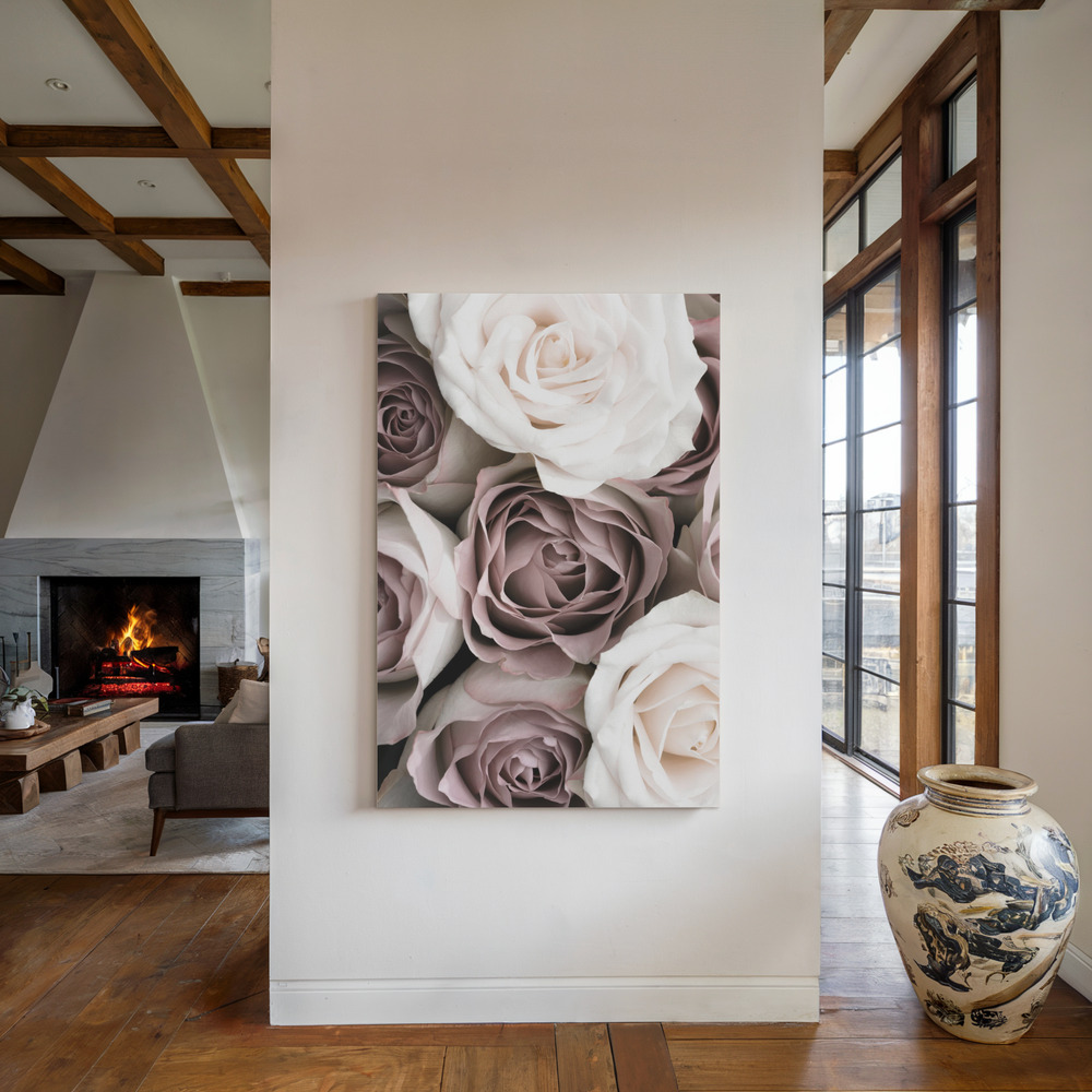 Toile - Roses au coin du feu