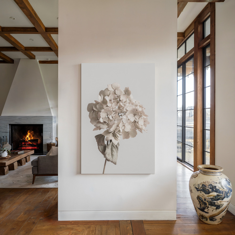 Canvas print - Beige dried flower by the fireplace