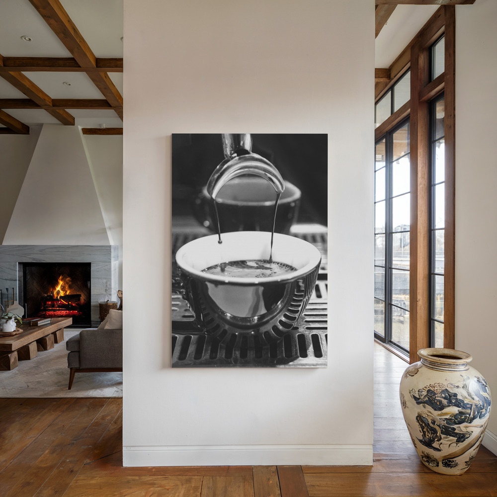 Canvas print - Coffee 04 by the fireplace