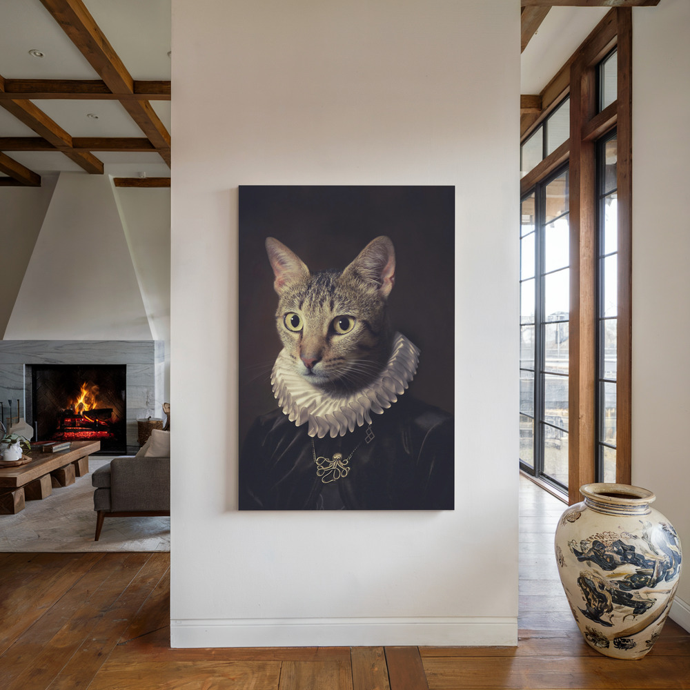 Canvas print - Sir Kiko by the fireplace