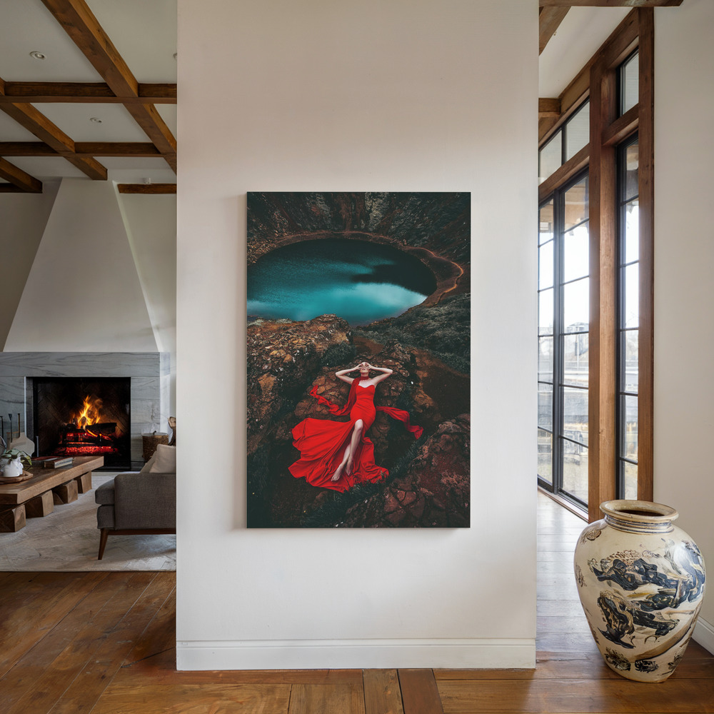 Canvas print - If Your Heart is a Volcano by the fireplace