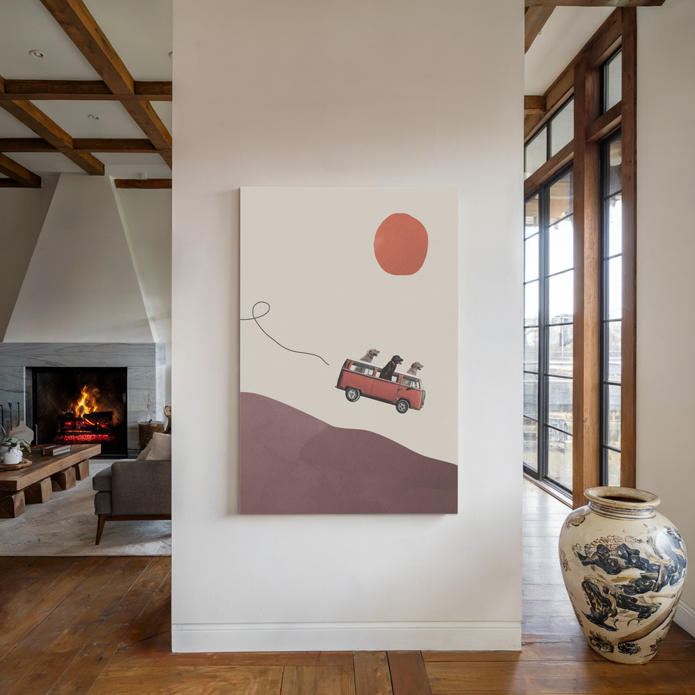 Canvas print - Adventure gang by the fireplace