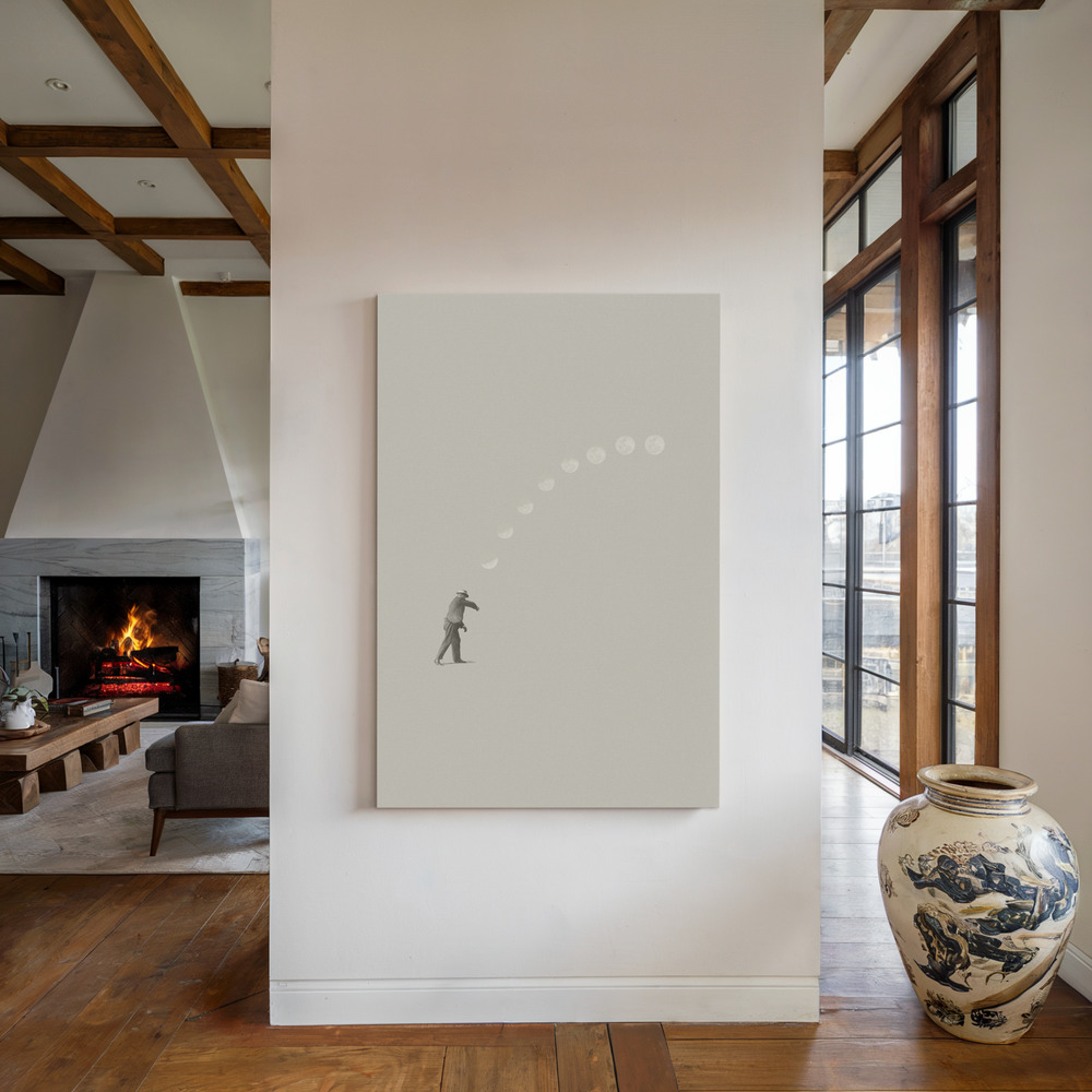 Canvas schilderi - Lucky shot bij de open haard