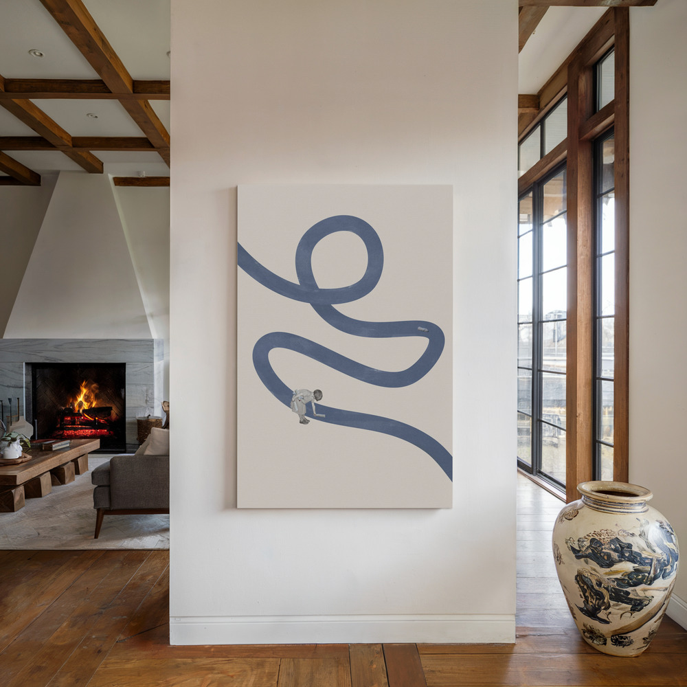 Canvas print - River cleanse by the fireplace