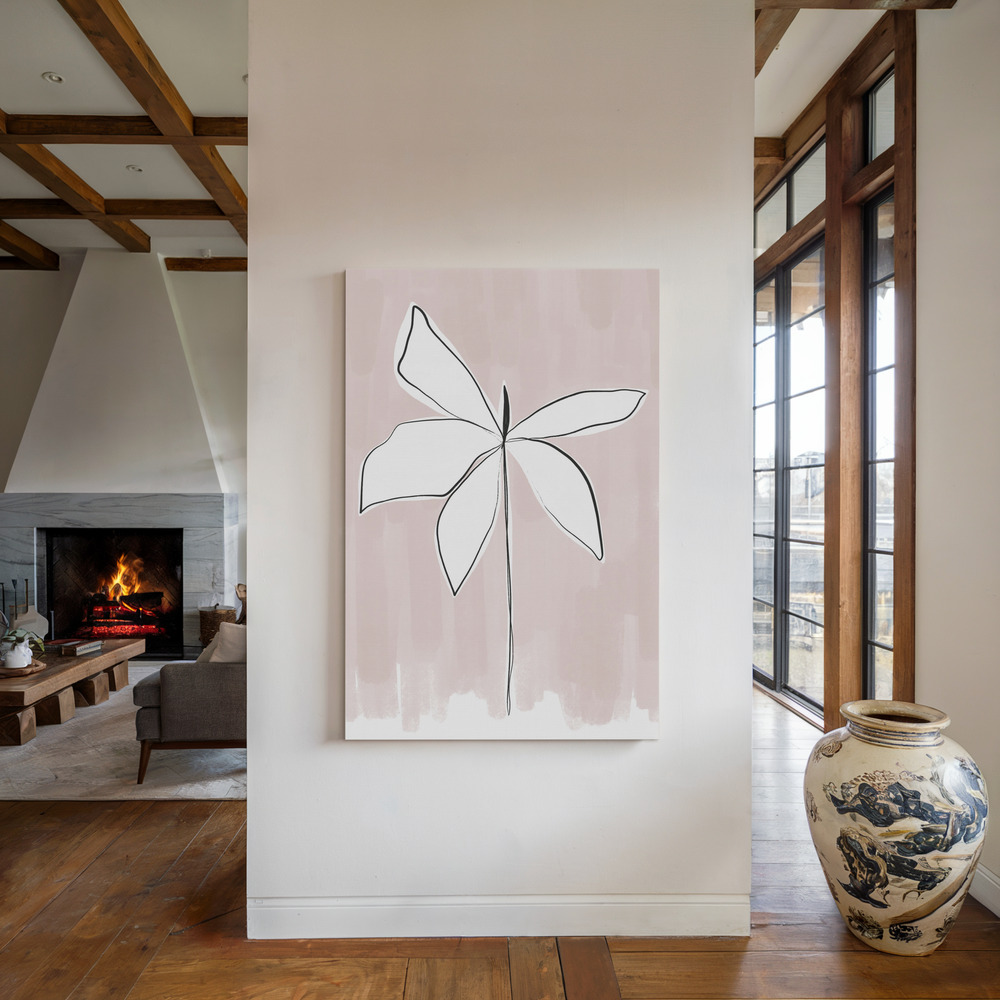 Canvas print - Bordered Flower by the fireplace