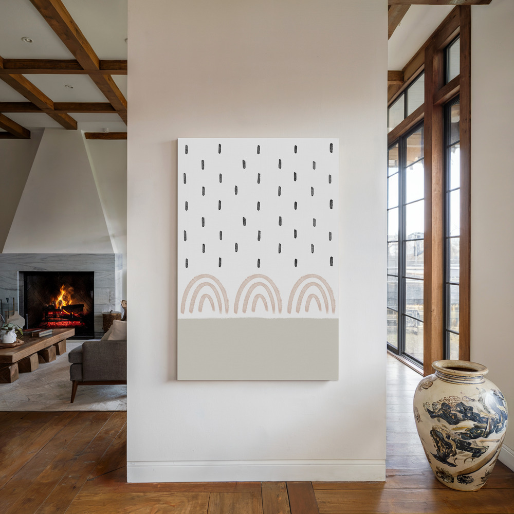 Canvas print - Rain on Rainbows by the fireplace