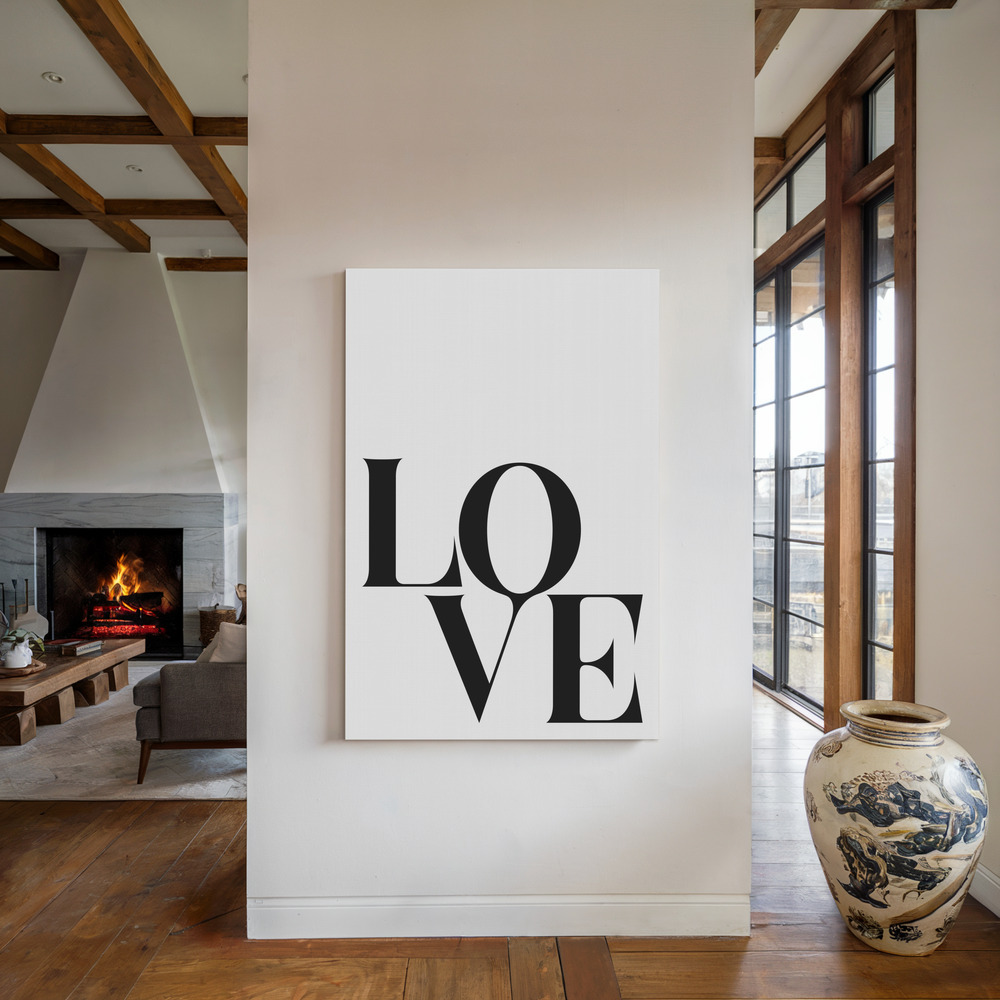 Lienzo - Love Black junto a la chimenea
