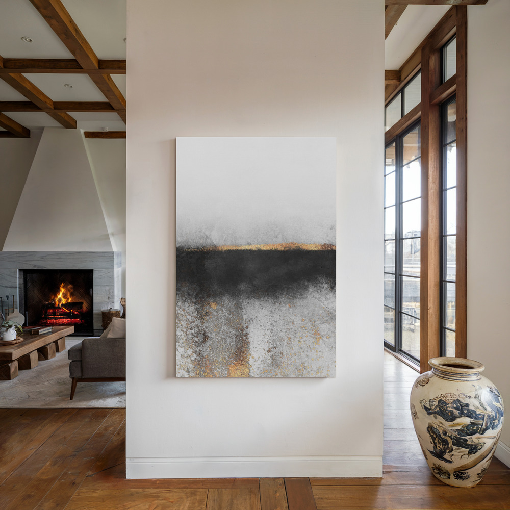 Leinwandbild - Soot And Gold am Kamin