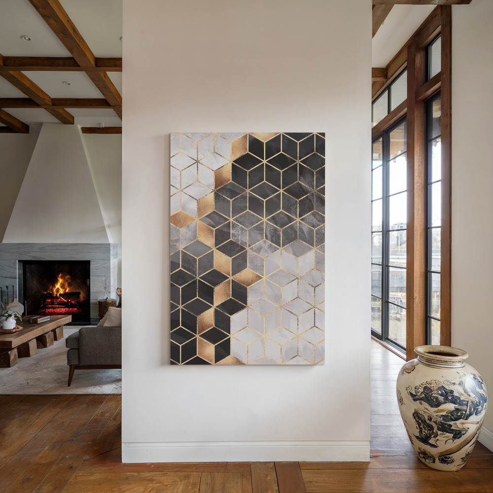 Lienzo - Smoky Cubes junto a la chimenea
