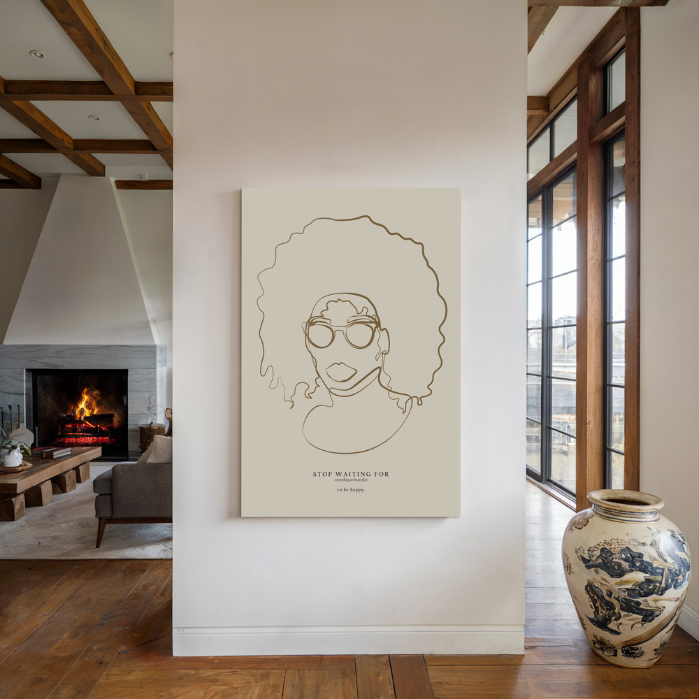 Canvastavla Woman face with glasses - Tavla vid den öppna spisen