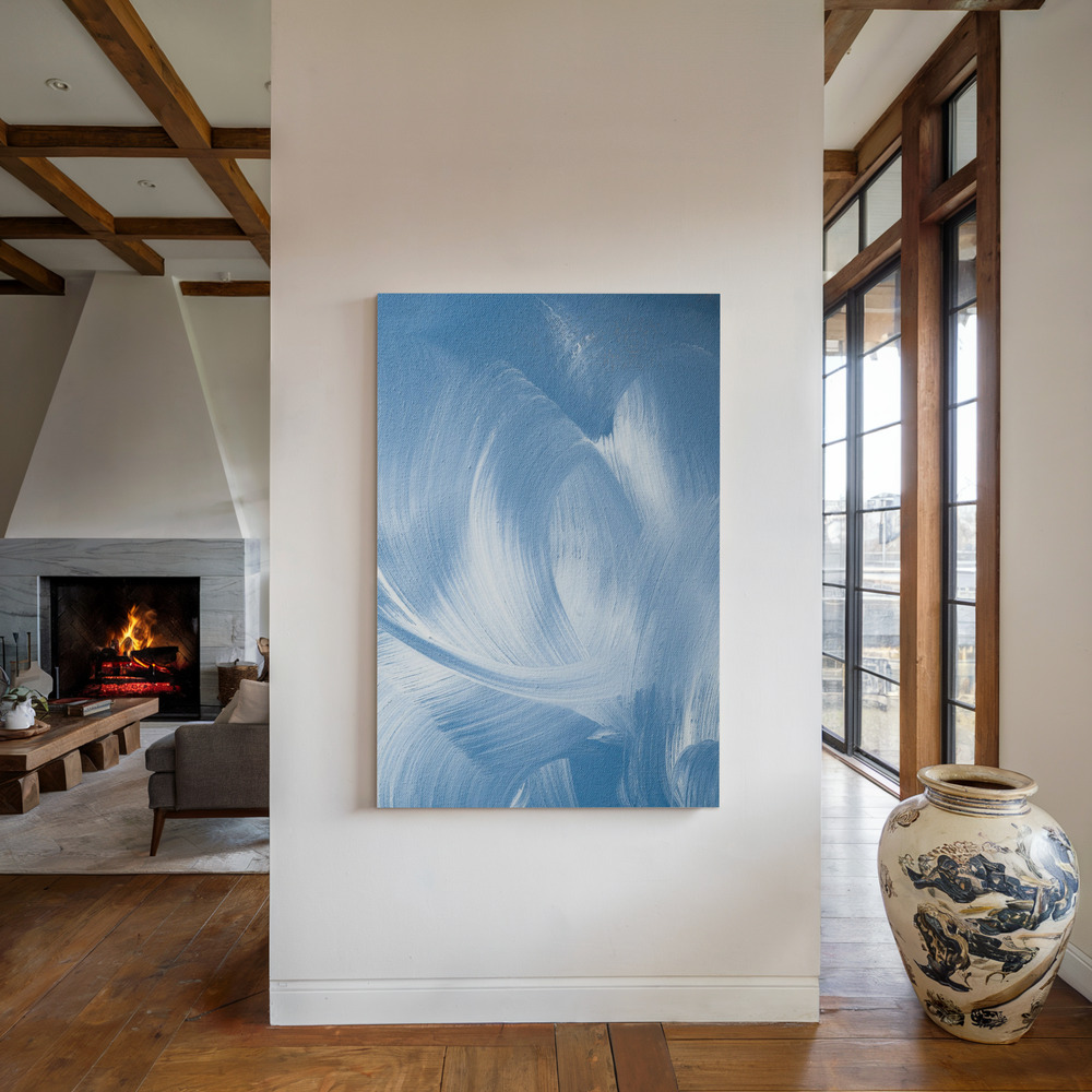 Lienzo - Acrylic Waves No 2 junto a la chimenea