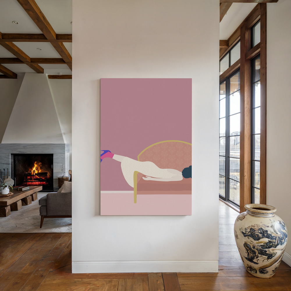 Canvas schilderi - Maddies Mood bij de open haard