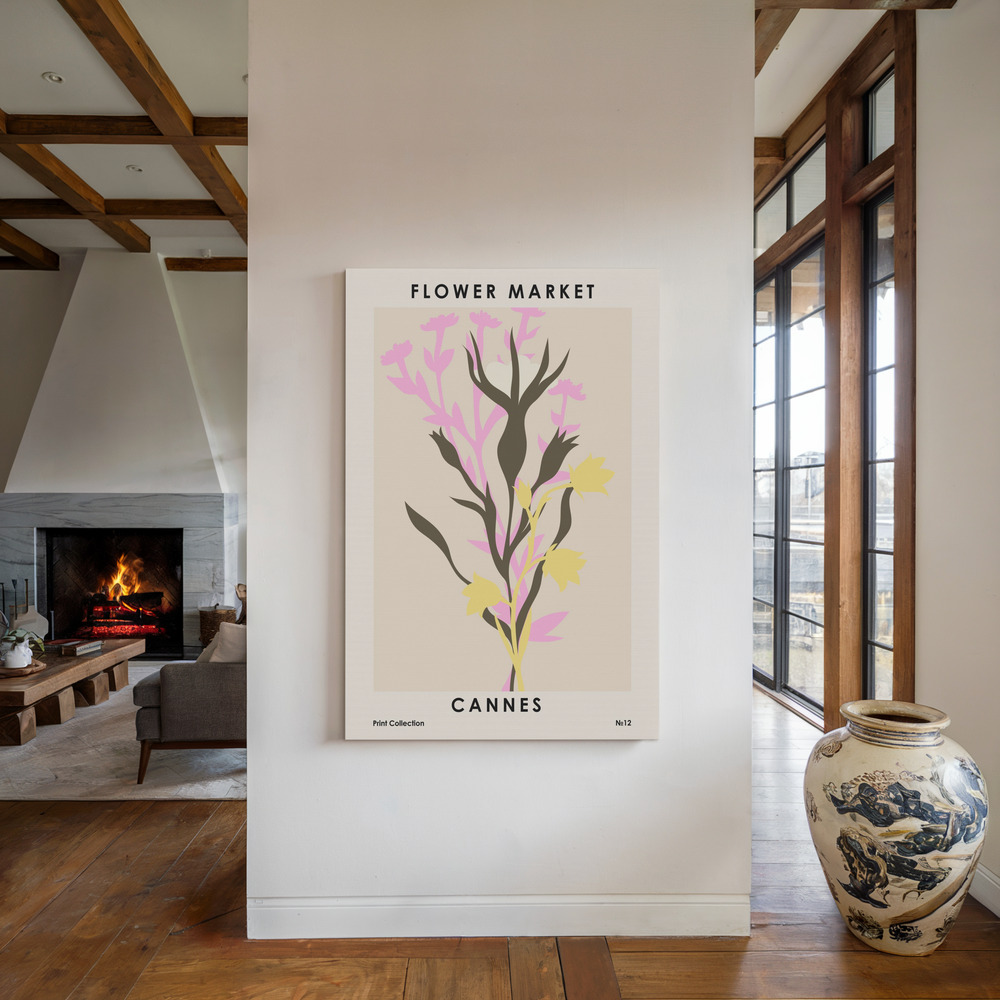 Stampe su tela - Flower Market Cannes accanto al camino