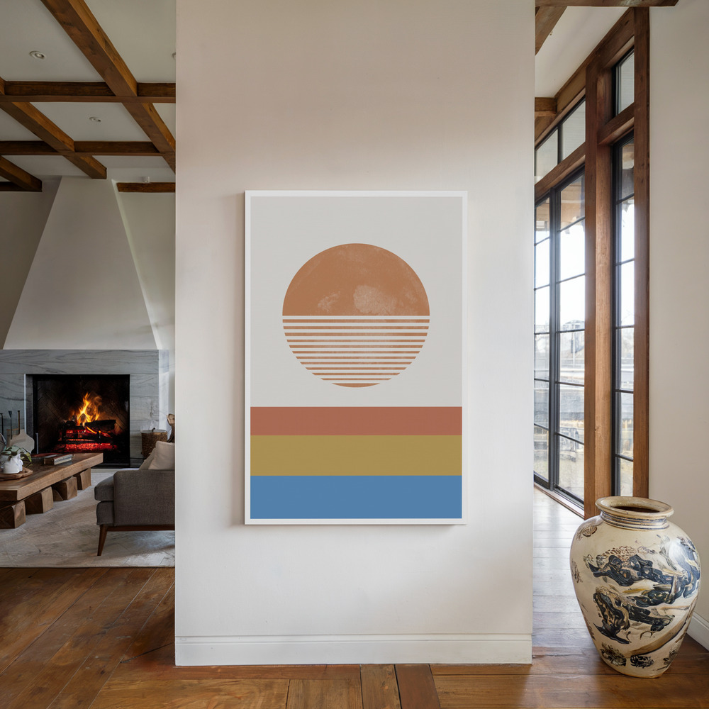 Canvas schilderi - Retro Landscape bij de open haard