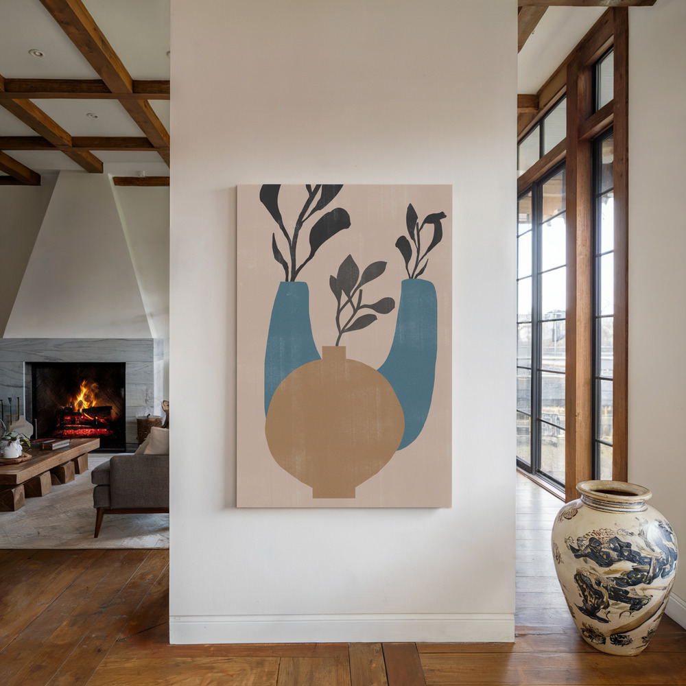 Lienzo - Vases No7. junto a la chimenea