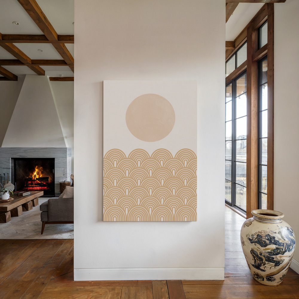 Canvas print - Retro Summer by the fireplace