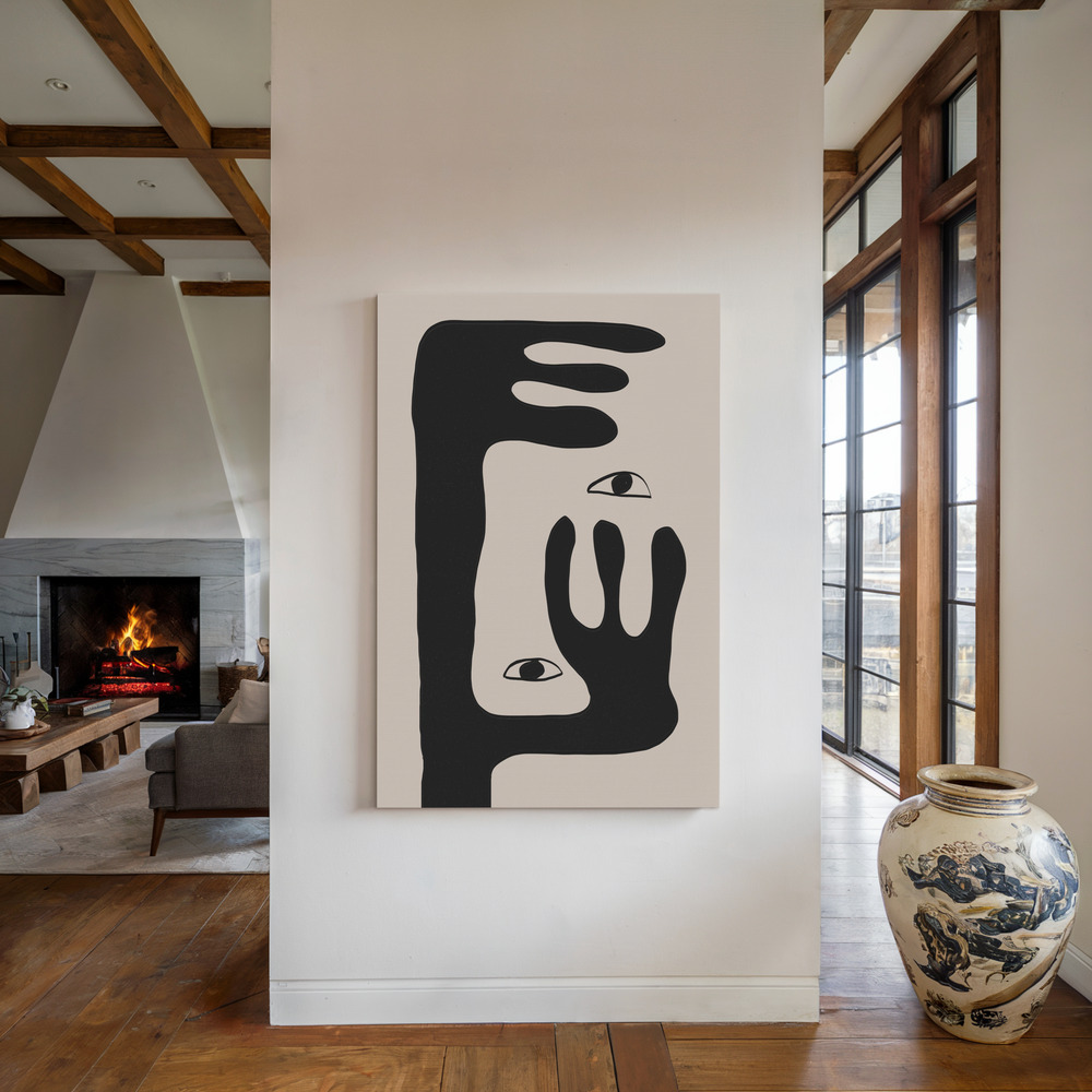 Canvas print - Abstract Face No2. by the fireplace