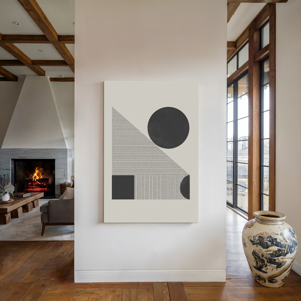 Lienzo - Composition IX junto a la chimenea