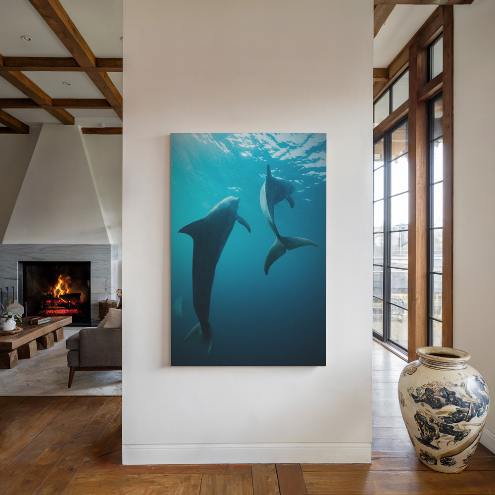 Canvas print - Shapes of water by the fireplace