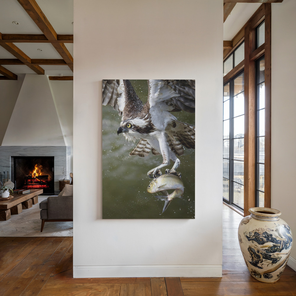 Canvas print - Osprey by the fireplace