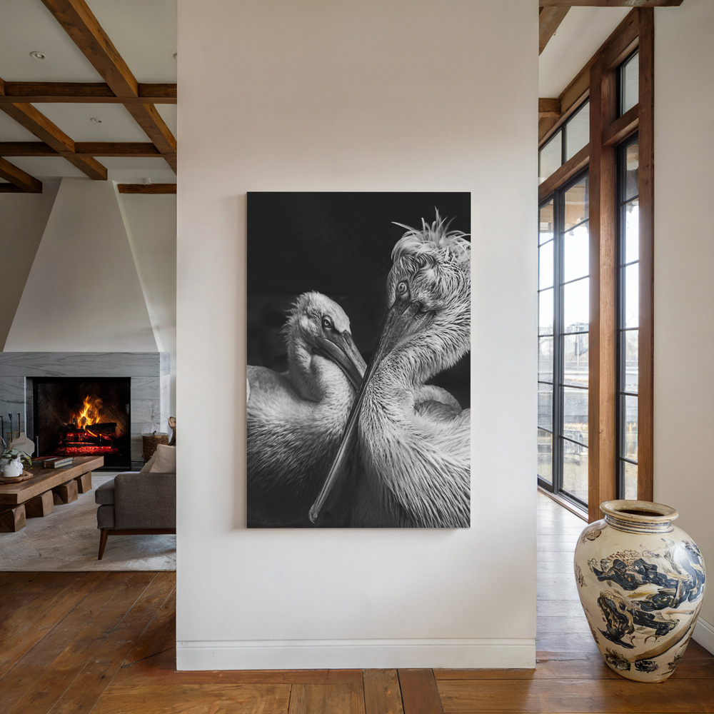Canvas print - Crisscross by the fireplace