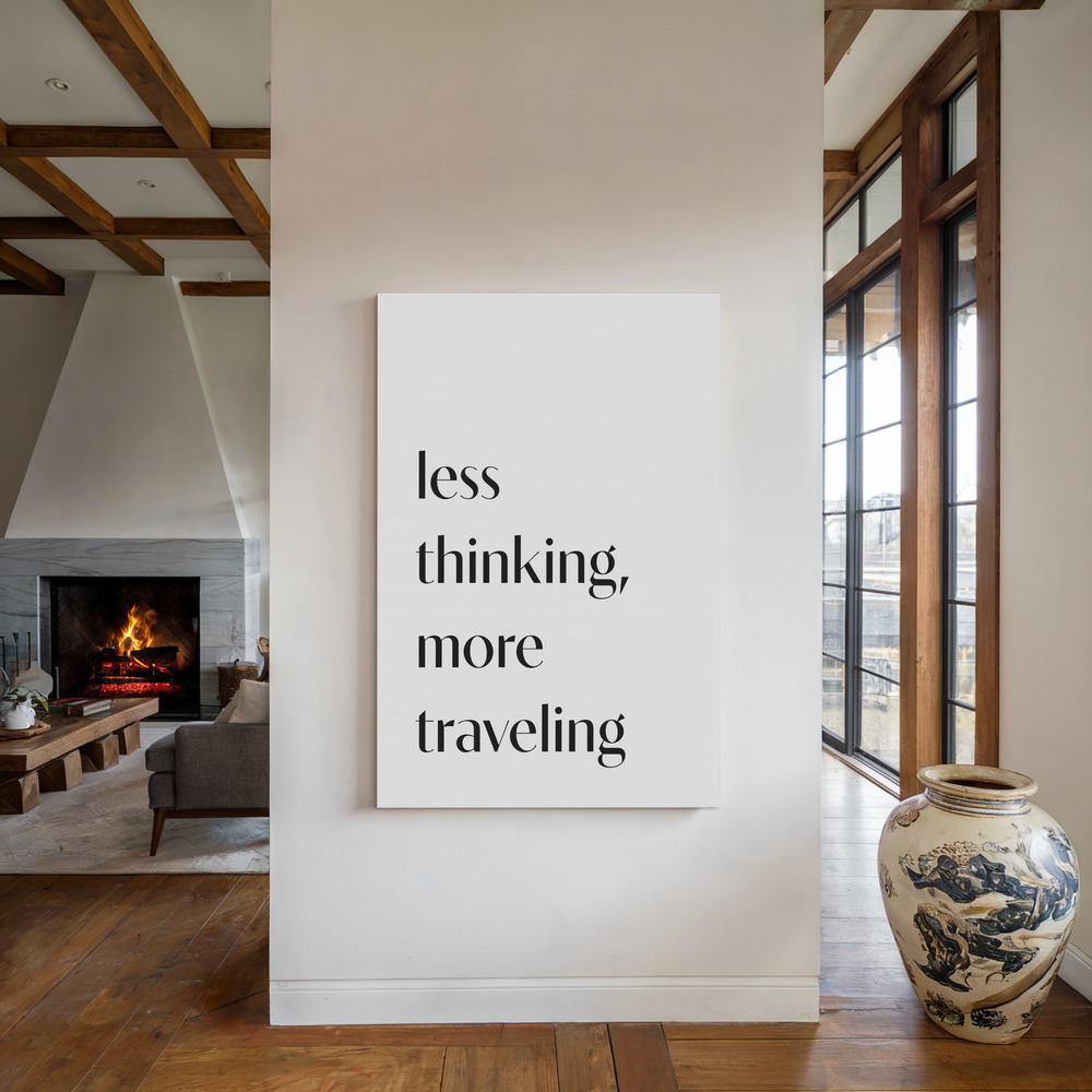 Lienzo - Less Thinking junto a la chimenea