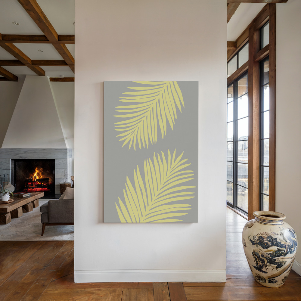 Toile - Palm Leaf Yellow au coin du feu