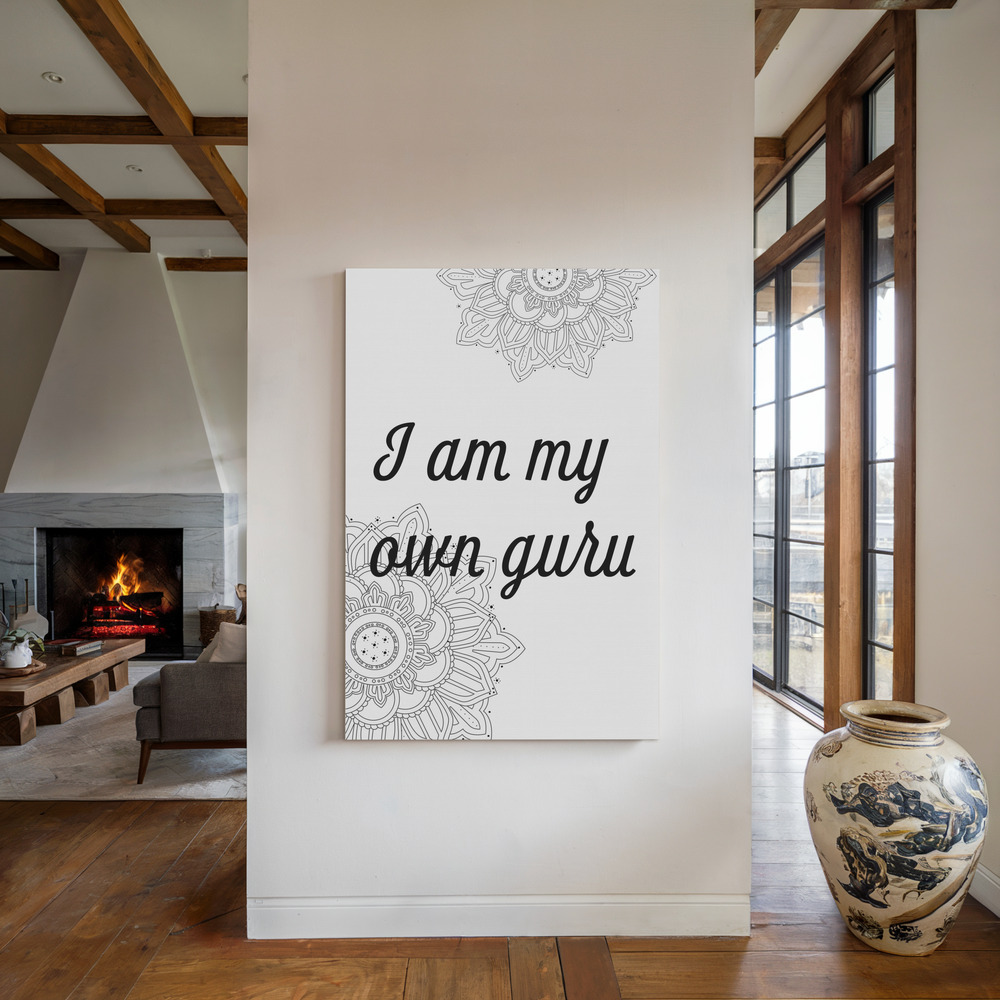 Canvas print - Guru by the fireplace