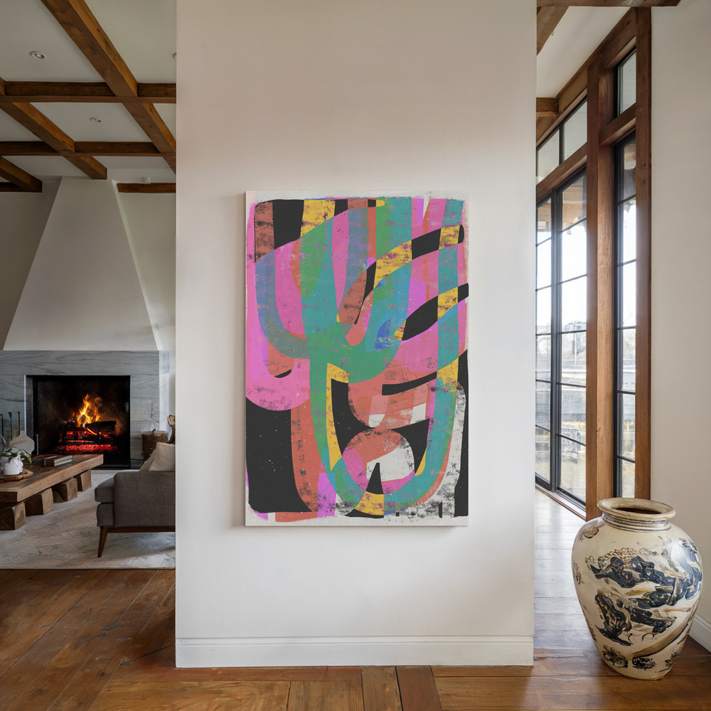 Lienzo - Junge (Party) junto a la chimenea
