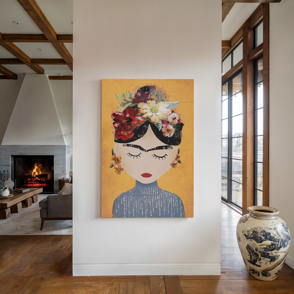 Canvas taulu - Frida (Yellow Version) takan ääressä