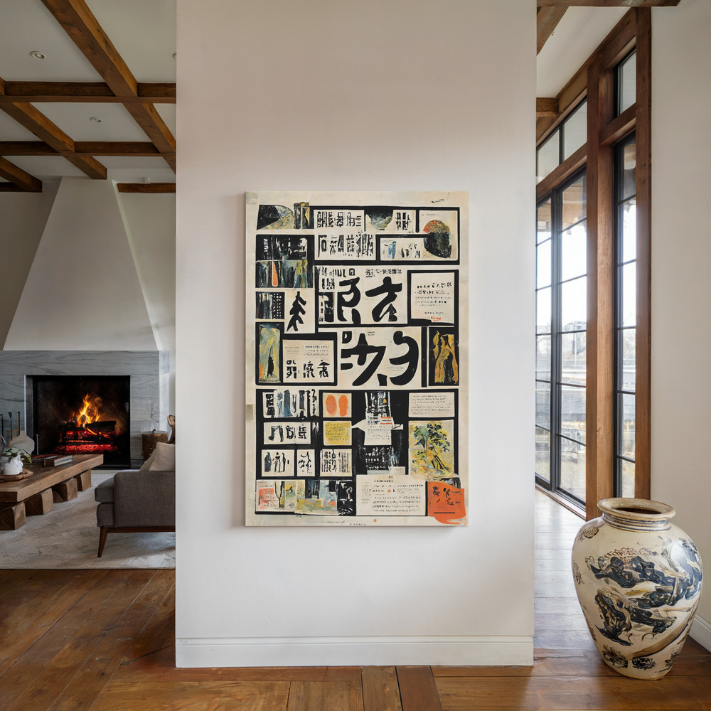 Canvas print - Good News by the fireplace