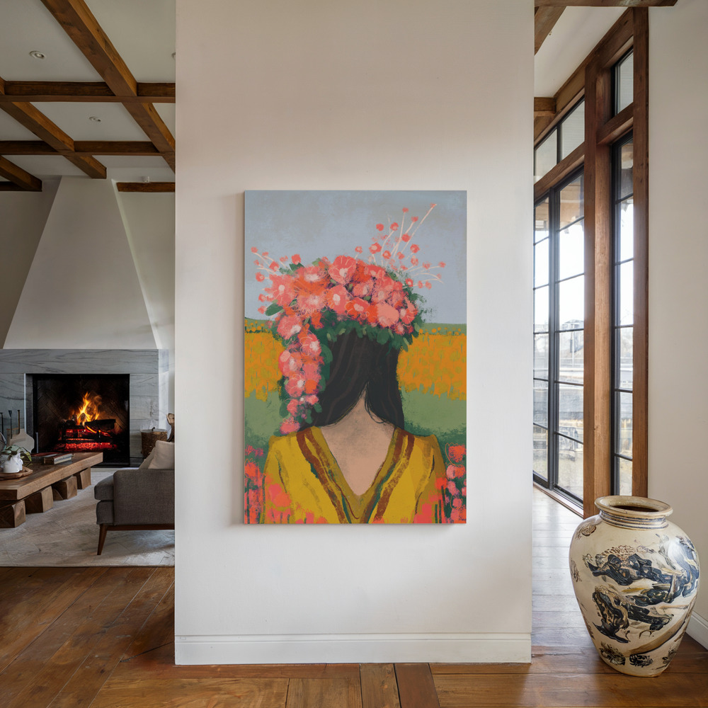 Canvas print - Like The First Day by the fireplace