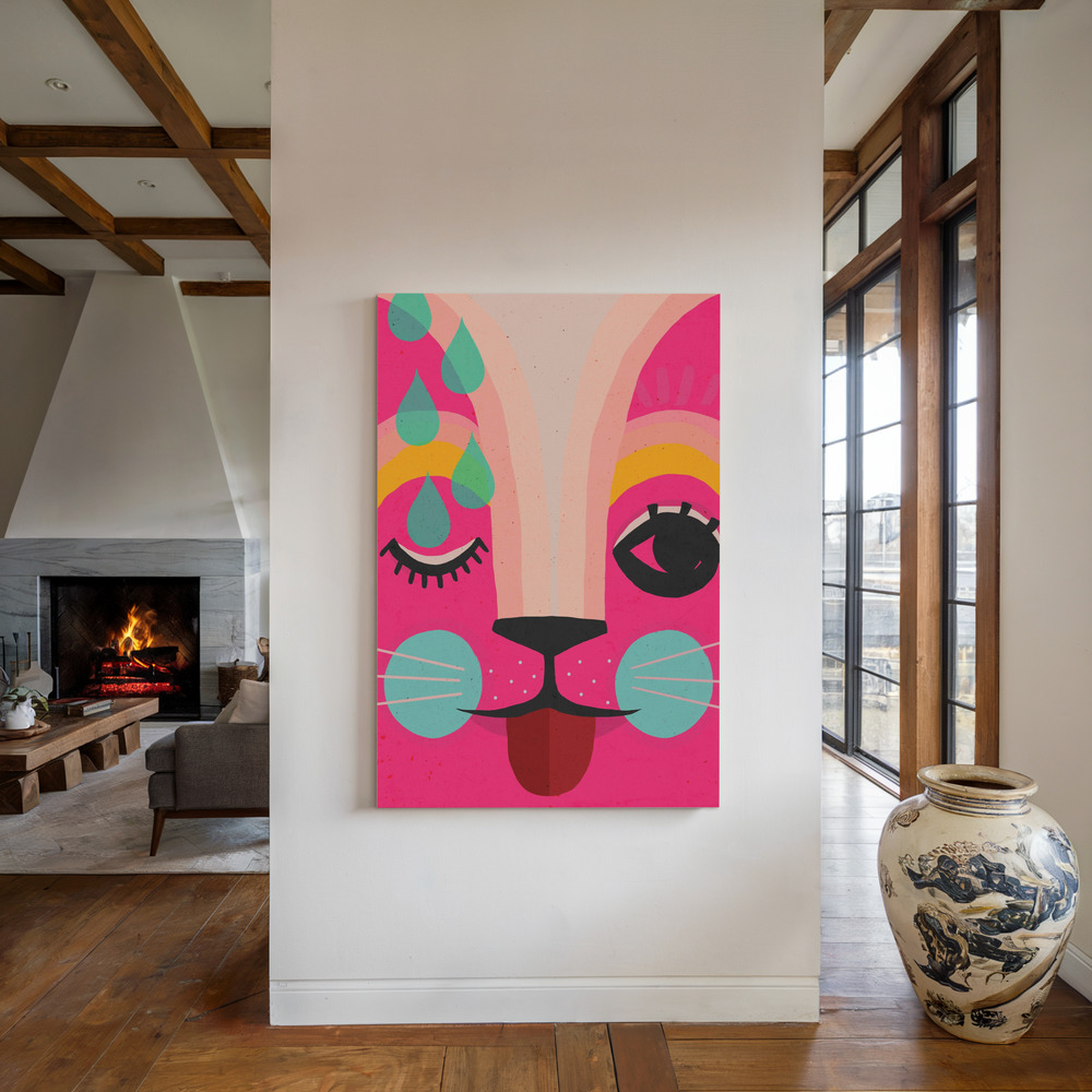 Canvas print - Neon! by the fireplace