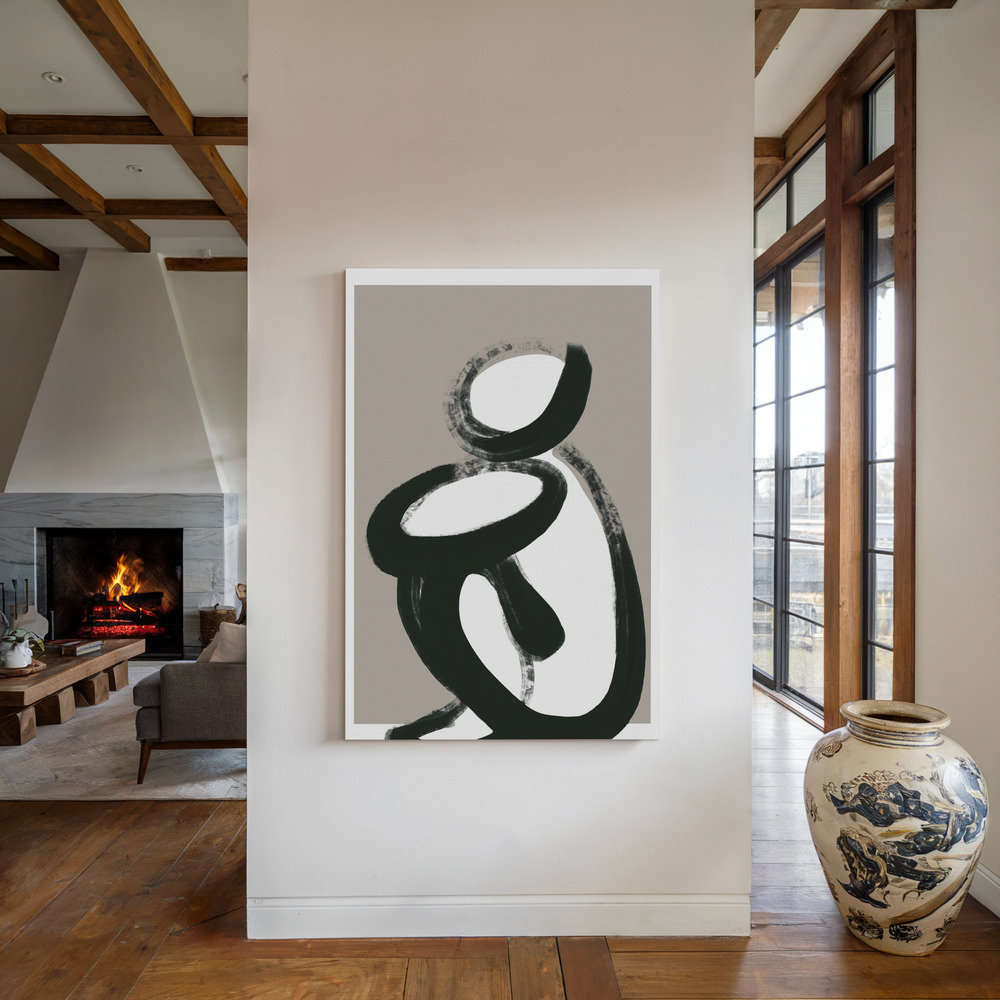 Canvas print - Sit And Wait by the fireplace