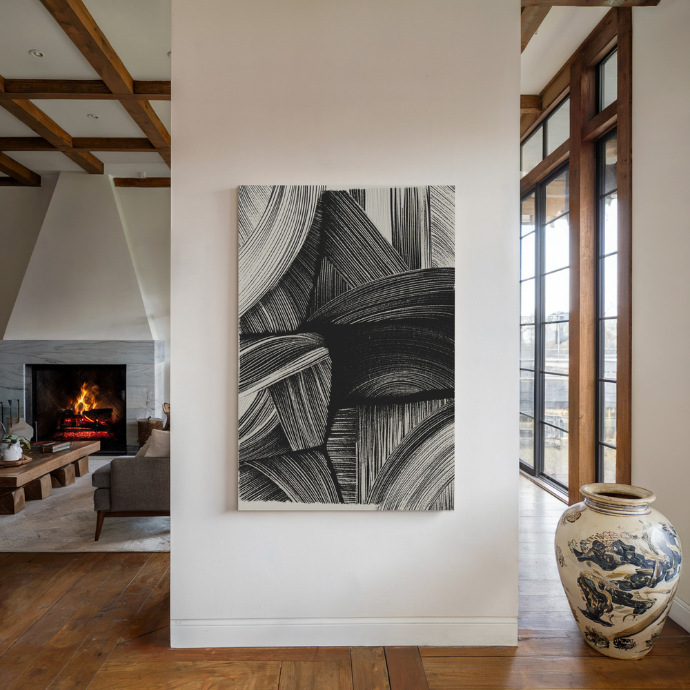 Canvas print - Straw No 1 by the fireplace