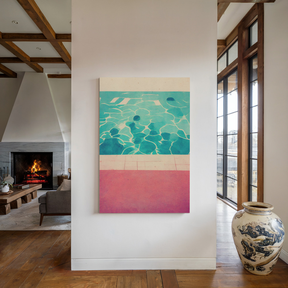 Canvas print - Swimming Pool by the fireplace