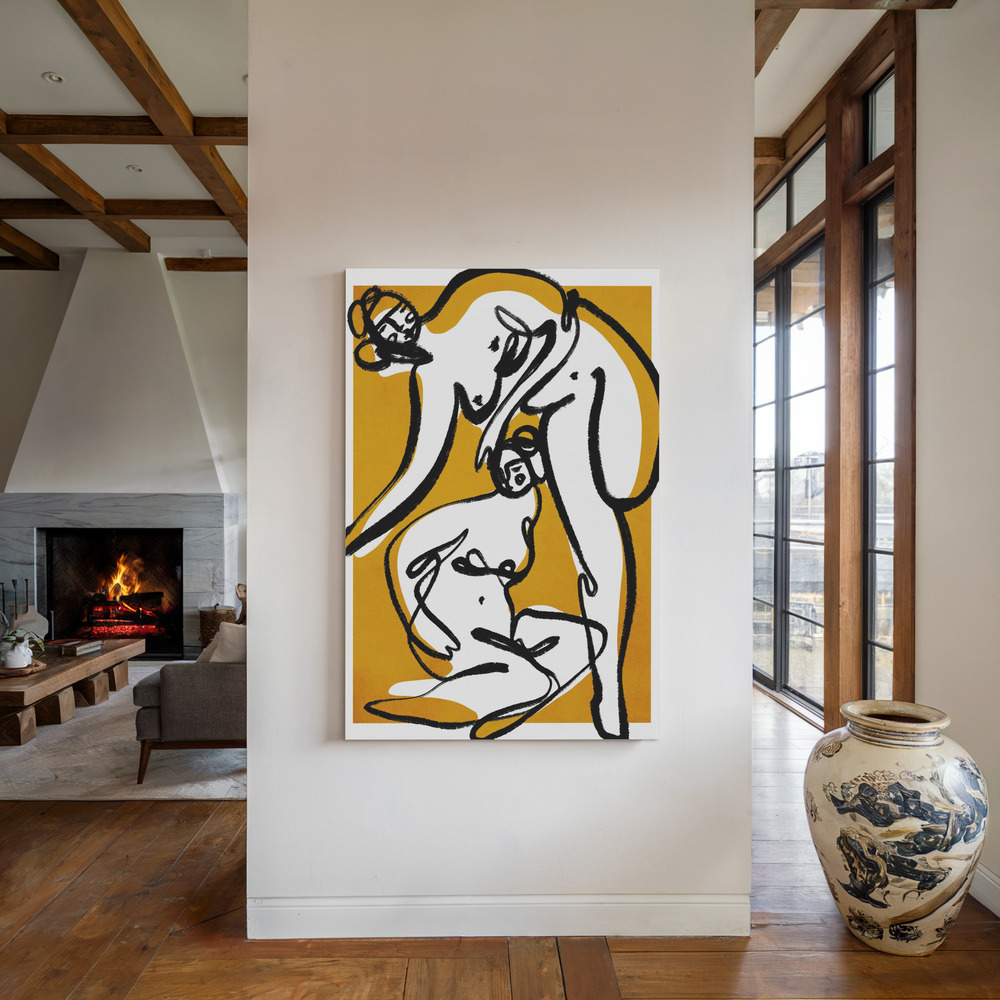 Toile - The Female Dancers au coin du feu