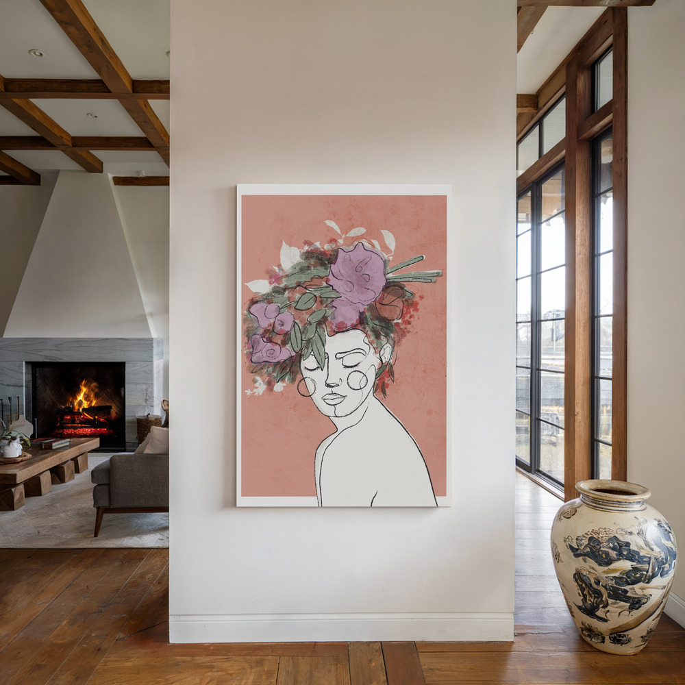 Lienzo - The Scent Of Flowers junto a la chimenea