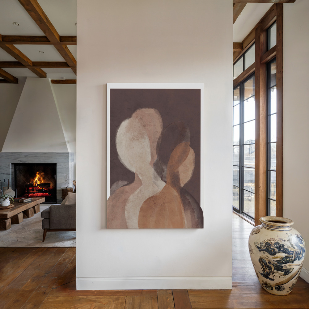 Canvas print - The Unknown by the fireplace