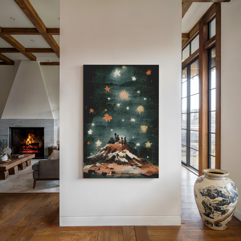 Canvas print - Night Of The Stars by the fireplace