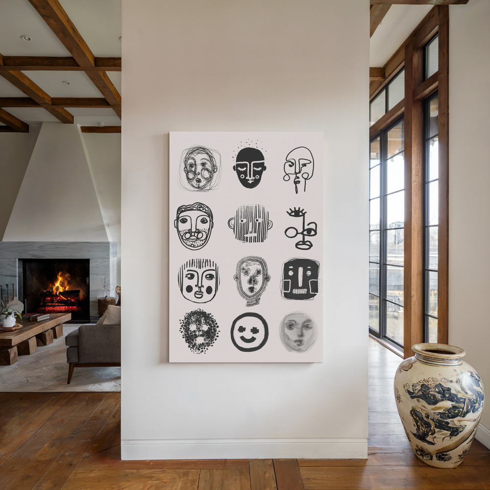 Canvas print - Twelve by the fireplace