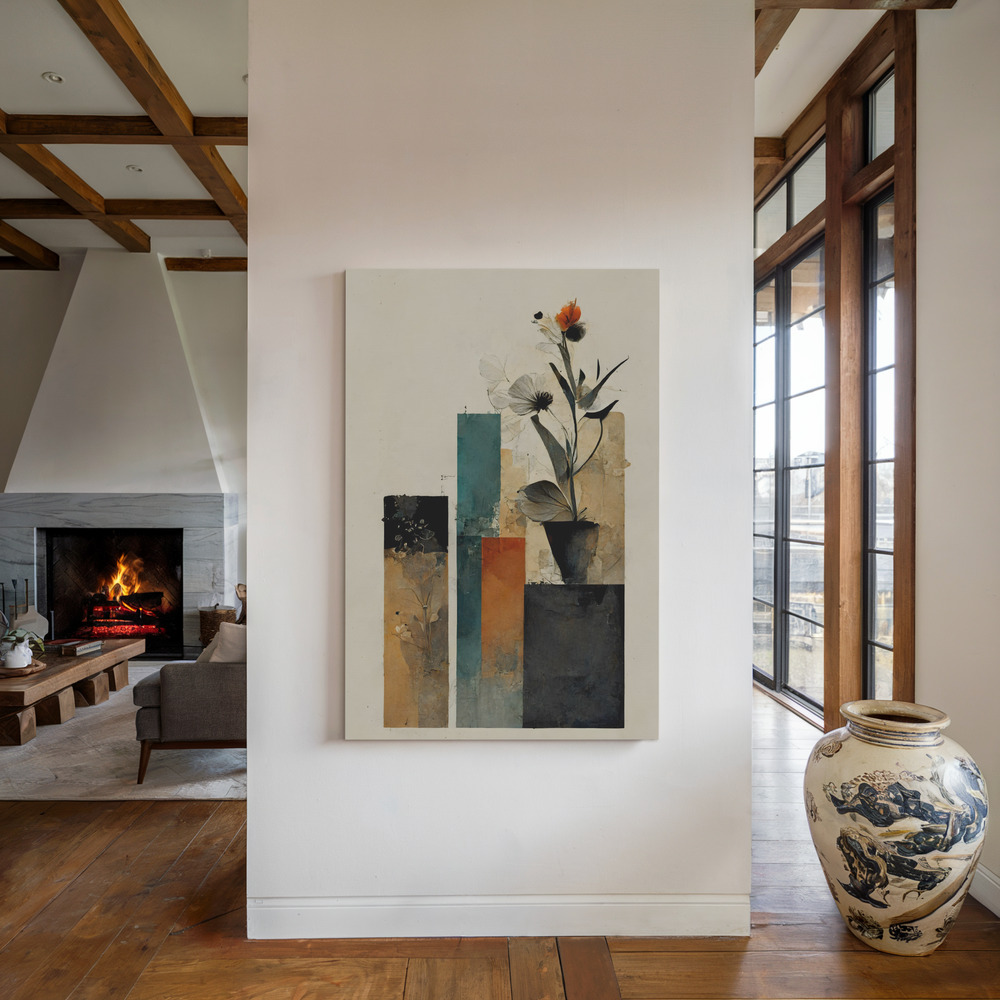 Lienzo - Geometric Stillife junto a la chimenea