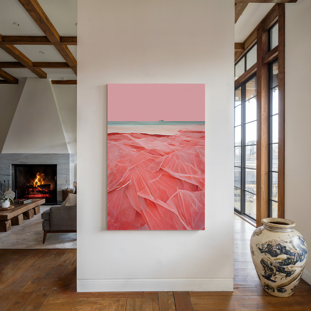 Canvas print - Coral Beach by the fireplace